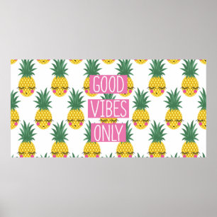 Poster Frase conceitual Bons vibrações apenas em um pat