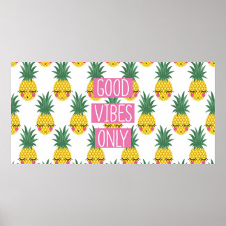 Poster Frase conceitual Bons vibrações apenas em um patam