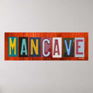 Póster Frase da palavra da arte da matrícula de MANCAVE