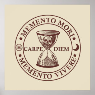 Poster Frase em Latim - Aproveite o Dia - Memento Mori