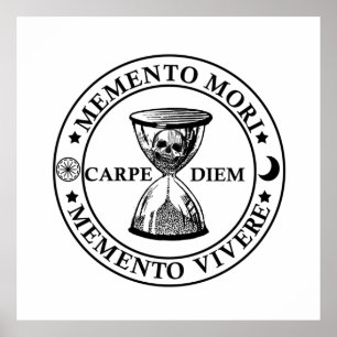 Poster Frase em Latim - Memento Mori Memento Vivere
