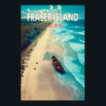 Poster Fraser Island K'gari Austrália Viagem Art Vintage<br><div class="desc">Fraser Island em um estilo de arte vetorial. K'gari,  também conhecida pelo seu antigo nome Fraser Island,  é uma ilha de areia classificada como Patrimônio Mundial ao longo da costa sudeste.</div>