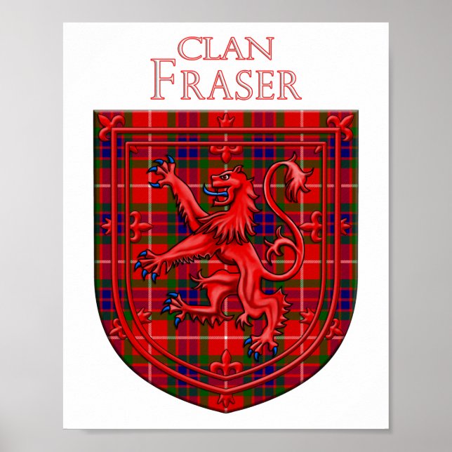 Poster Fraser Tartan Scottish Plaid Lion Rampant (Frente)