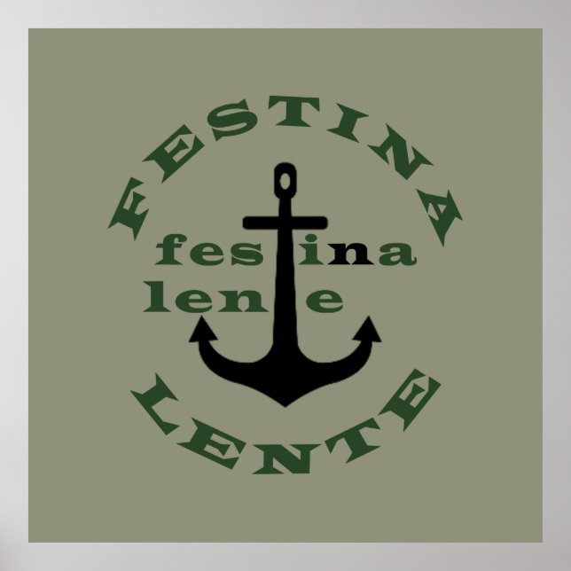 Poster frases festina lente, latin (Frente)