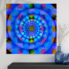 Poster Fratura Espiral Azul com Pontos