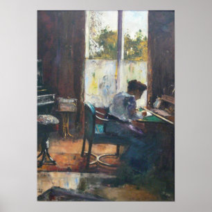 Póster Frau am Schreibtisch