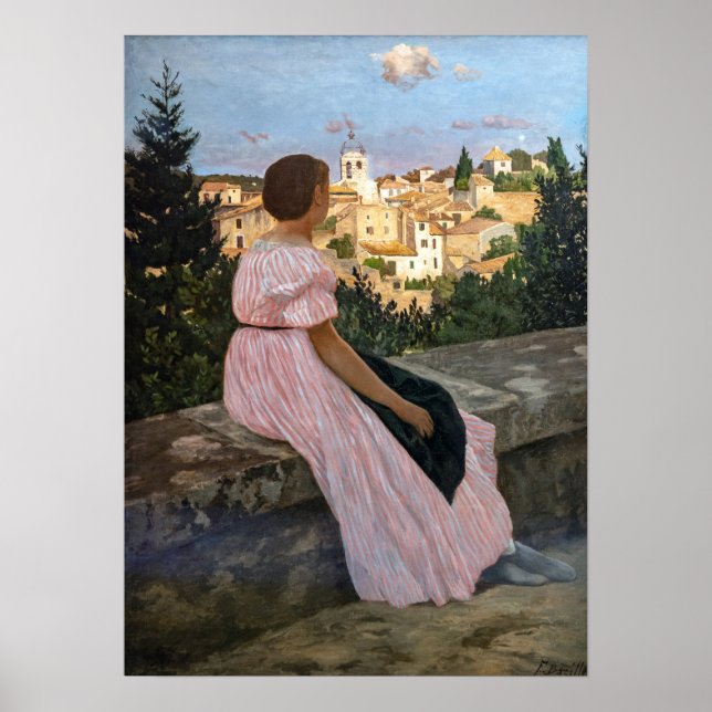 Poster Frederic Bazille - O Vestido Rosa (Frente)