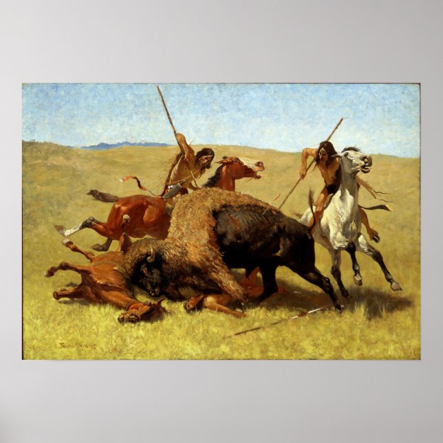 Poster Frederic Remington O Caçador De Buffalo (Frente)