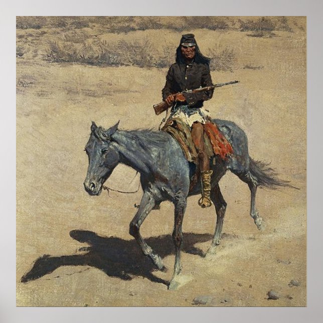 Poster Frederic Remington Western Art "Apache Scout" (Frente)