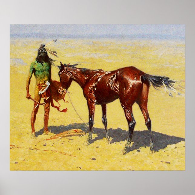 Póster Frederic Remington Western Art "Caçado" (Frente)