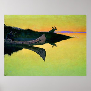 Póster Frederic Remington Western Art "Chegando À Chamada