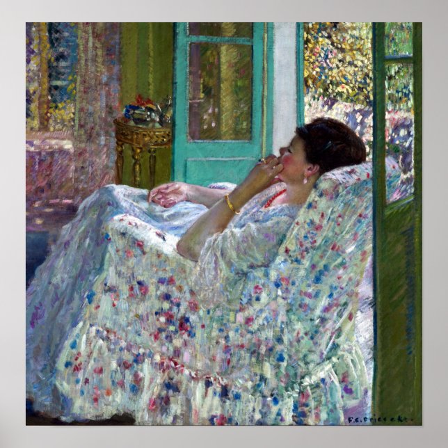Poster Frederick Carl Frieseke Quarto Amarelo à Tarde (Frente)