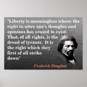 Poster Frederick Douglass Cita A Liberdade De Expressão P