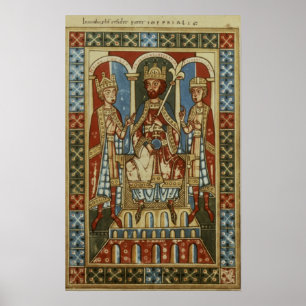 Póster Frederick I com seus dois filhos