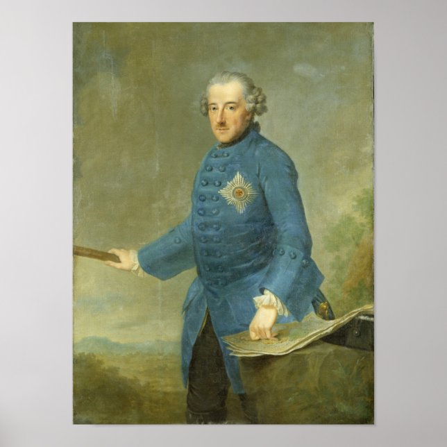 Póster Frederick II, Excelente da Prússia, c.1770 (Frente)