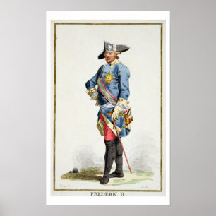 Póster Frederick II "os grande" (1712-86) reis de Prússi