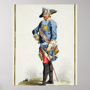Póster Frederick II "os grande" (1712-86) reis de Prússi