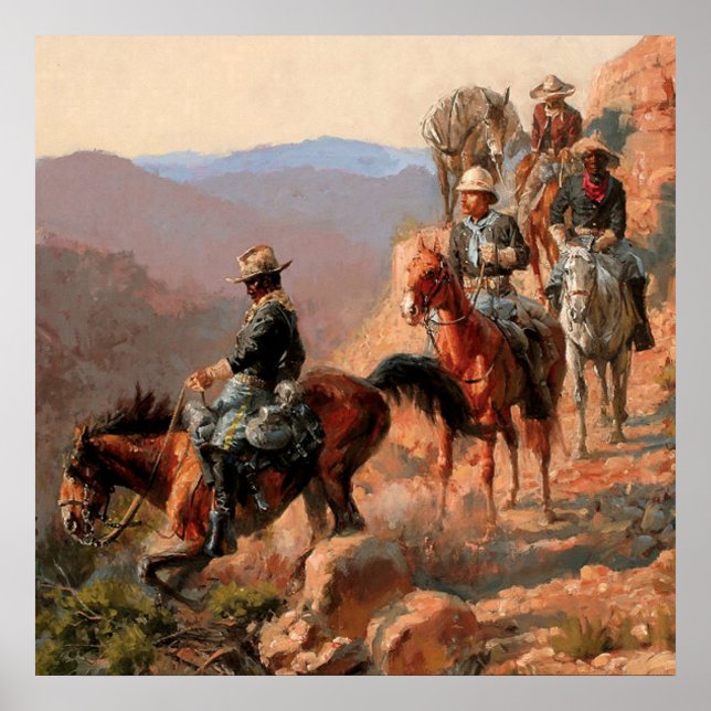 Poster Frederick Remington "Com a 10ª Cavalaria" (Frente)