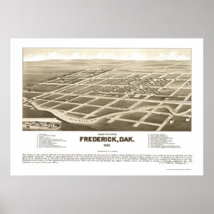 Poster Frederick, SD Mapa Panorâmico - 1883