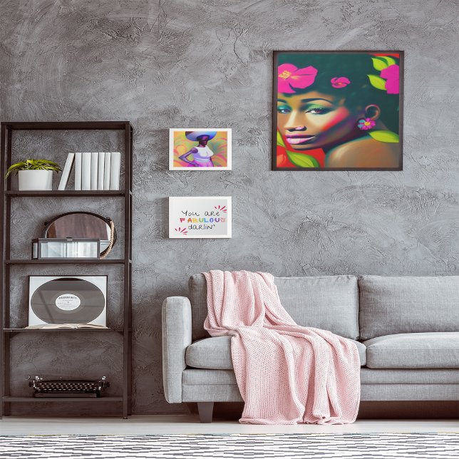 Poster Fredericka Abstrato Afro-Americana (Criador carregado)