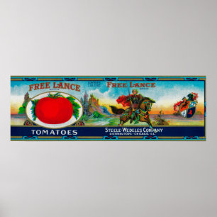 Poster Free Lance Tomato Label Chicago, IL