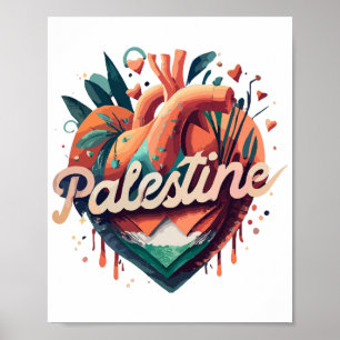 Poster Free Palestine, eu apoio palestina, Support Pa