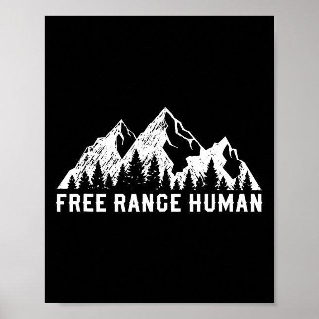 Poster Free Range Human Road Trip Camping Hiking Outdoors (Frente)