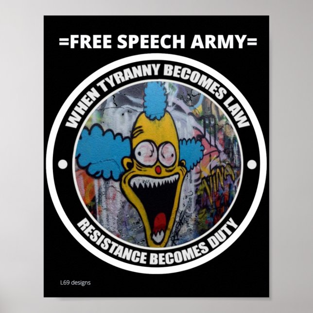 poster "FREE SPEECH ARMY 3" (Frente)
