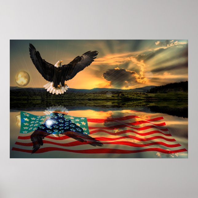 Póster Freedom-Eagle-W-Flag-W-Star-burst-2010 (Frente)