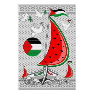 Póster Freedom Global Sumud Flotilla Boats para Gaza
