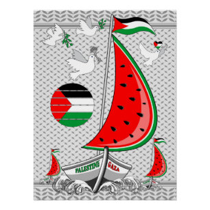Póster Freedom Global Sumud Flotilla Boats para Gaza