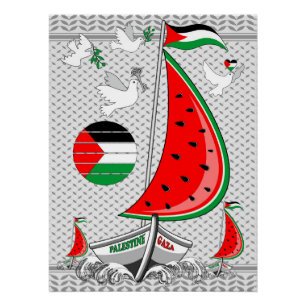 Póster Freedom Global Sumud Flotilla Boats para Gaza