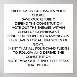 PÓSTER FREEDOM OR FASCISM IT'S YOUR CHOICE SAVE OUR RE...