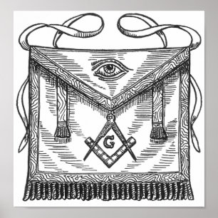 Poster Freemasonry Blue Lodge Apron