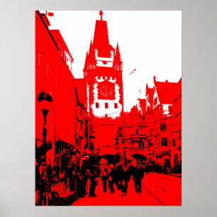Póster Freiburg baliza de martin vermelha