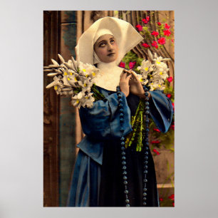 Poster freira azul cerca de 1910