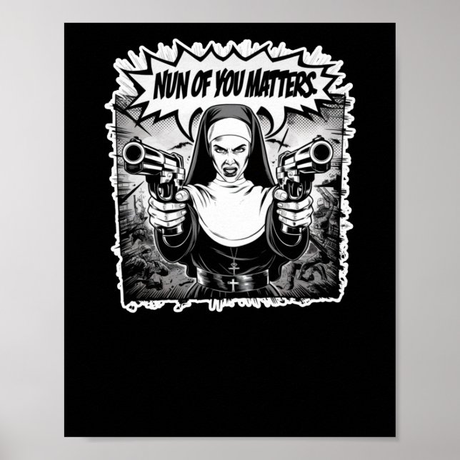 Poster Freira Engraçada Nun Comic Art Sticker (Frente)