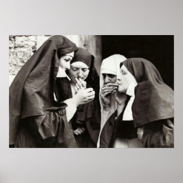Poster Freiras fumando fotografia de 19x13in