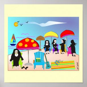 Póster Freiras lunáticas "poster da arte na praia"