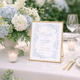 Poster French Blue Hydrangea Cards and Gifts Sign