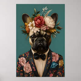 Poster French Bulldog In Suit Poster, French Bulldog