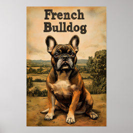Poster French Bulldog Vintage Art