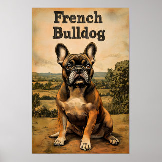 Poster French Bulldog Vintage Art