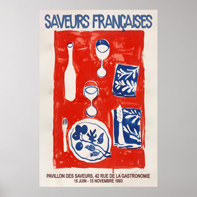 Poster French Cuisine Art Print Modern Kitchen Bistro (Frente)
