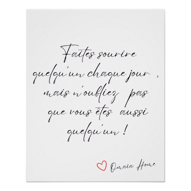 Póster French Inspirational Quote Wall Art (Frente)