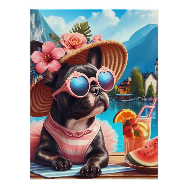 Póster Frenchie em Hallstatt (Frente)