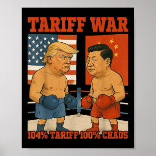 Poster Frente à Guerra Tarifária Trump Vs Xi Jinping Boxi