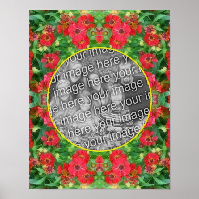 Poster Frente de Flores Zinnia Cria sua própria foto (Frente)