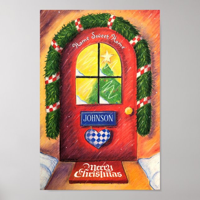Poster Frente de Natal Feliz e Feliz Casa (Frente)