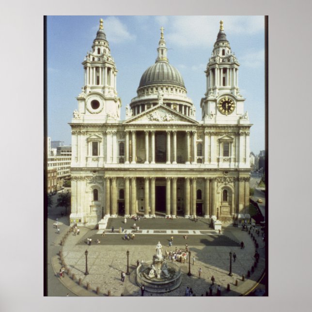 Poster Frente oeste de Ruas. Catedral de Paul, projetada  (Frente)